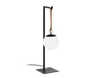 Lámpara de mesa Monteiro de acero y piel