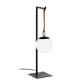 Monteiro steel and leather table lamp