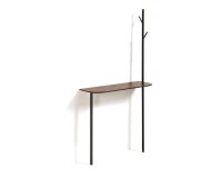 Consola con perchero Marcolina acero negro y chapa de roble 80 x 160 cm