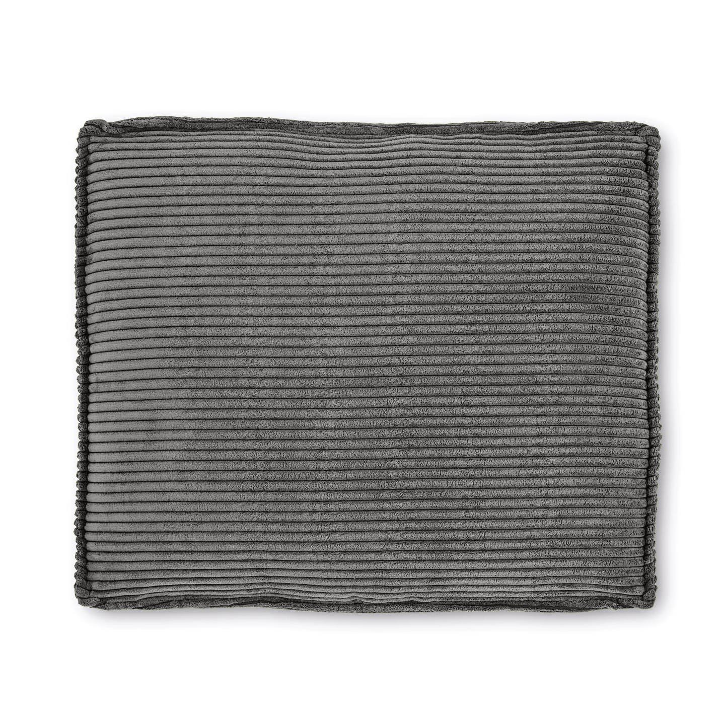 DE_Coussin Blok en velours côtelé grosses côtes gris 50 x 60 cm