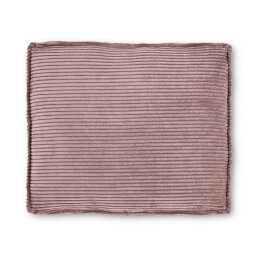 Coussin Blok en velours côtelé grosses côtes rose 50 x 60 cm