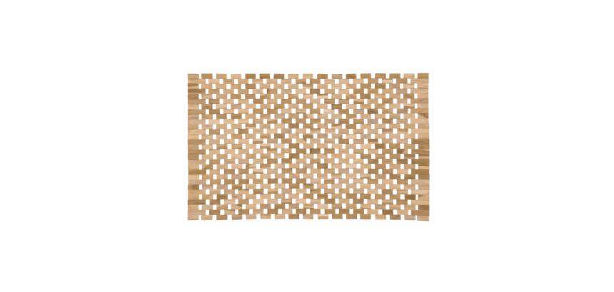 Alfombra de baño Azuray de madera maciza de teca 40 x 60 cm