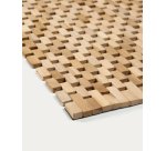 Alfombra de baño Azuray de madera maciza de teca 40 x 60 cm