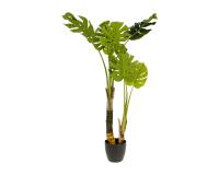 Planta artificial Monstera con maceta de cemento negro 130 cm