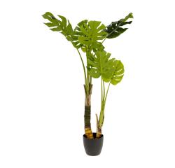Planta artificial Monstera con maceta de cemento negro 130 cm