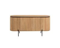 Aparador Licia 4 puertas de madera maciza de mango y metal pintado negro 170 x 80 cm