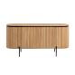 Licia solid mango wood sideboard with 4 doors and black finish metal, 170 x 80 cm