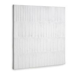 Lienzo Basilisa blanco y gris 90 x 90 cm