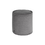 DE_Petit pouf Wilma velours côtelé grosses côtes gris Ø 40 cm