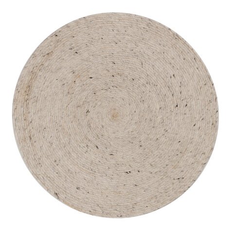 Takashi rond vloerkleed van 100% grijs wol,, Ø 200 cm