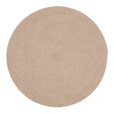 Rodhe rond vloerkleed van 100% PET in beige, Ø 150 cm