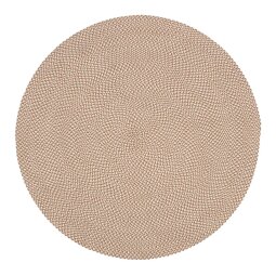 Rodhe rond vloerkleed van 100% PET in beige, Ø 150 cm