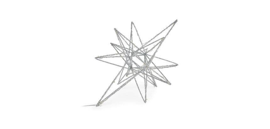 Grande étoile lumineuse Nicoletta argentée