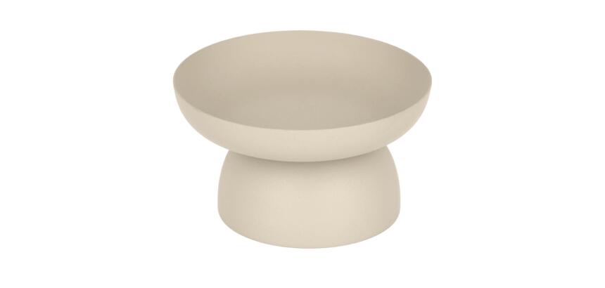 Bandeja Kaili de metal con acabado pintado beige