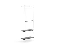 Burro de pared para ropa Galatia de melamina y acero con acabado negro 60 x 162 cm