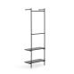 Burro de pared para ropa Galatia de melamina y acero con acabado negro 60 x 162 cm