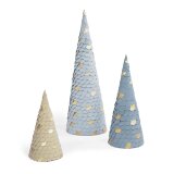 Lot Venetia de 3 sapins de Noël bleu 20 cm 30 cm 45 cm