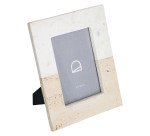 Uria photo frame in white marble and beige stone 25 x 20 cm