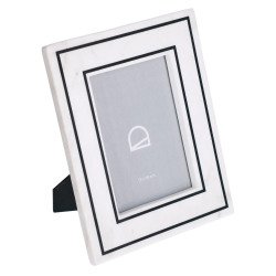 Vittoria photo frame in black and white marble 25 x 20 cm