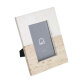 Uria photo frame in white marble and beige stone 23 x 18 cm