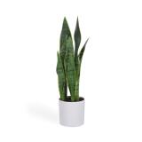 Artificial Sansevieria with white plantpot 55 cm