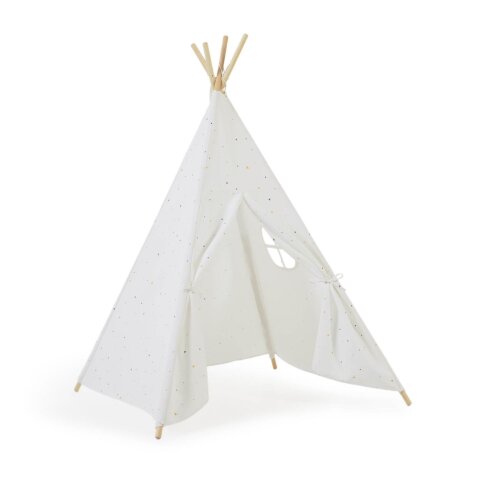Miris 100% multicolour cotton tipi with solid pine wood legs