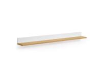 Estante Abilen de chapa roble y lacado blanco 120 x 15 cm FSC 100%