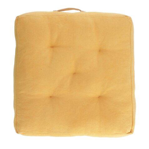 Sarit 100% cotton mustard yellow floor cushion 60 x 60 cm