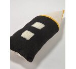 DE_Coussin maison Nisi 100% coton (GOTS) noir et beige 35 x 13 cm