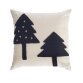 Housse de coussin Saori 100% coton (GOTS) arbres grandes noir 45 x 45 cm