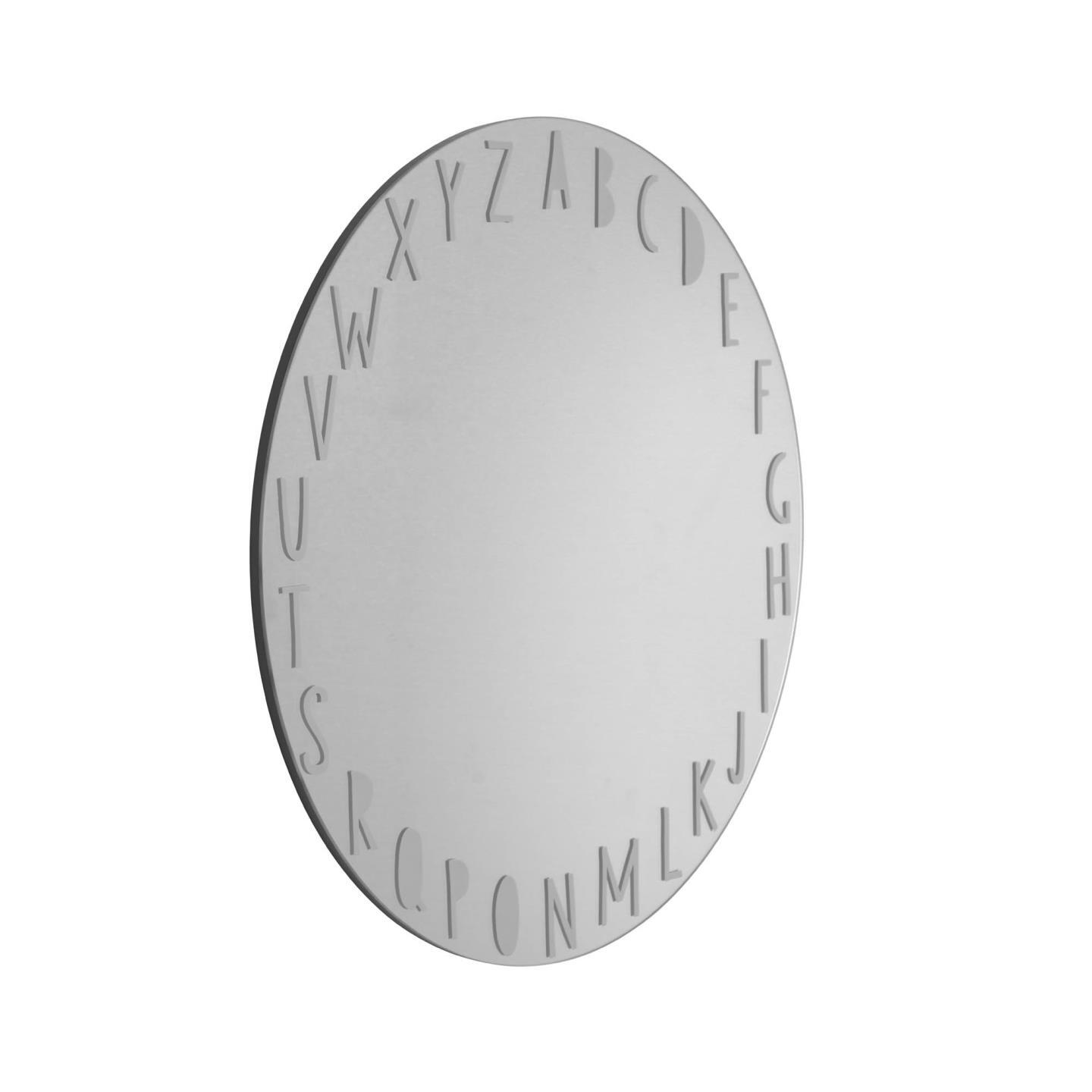 Miroir mural rond Keila alphabet gris Ø 50cm