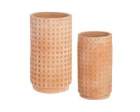 Set Celi de 2 macetas de terracota Ø 34 cm / Ø 25 cm