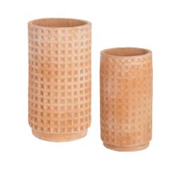Set Celi de 2 macetas de terracota Ø 34 cm / Ø 25 cm