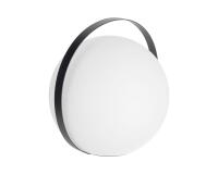 Lámpara de mesa de exterior Dinesh con asa de acero negro