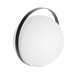 Lámpara de mesa de exterior Dinesh con asa de acero negro