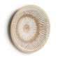 Melisa solid munggur wood wall panel with white striped Ø 45 cm