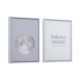 Lot de 2 tableaux Ludmila en bois blanc lune grise