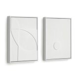 Brunella set of two white pictures 32 x 42 cm