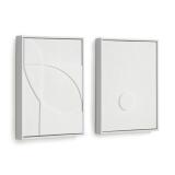 Brunella set of two white pictures 32 x 42 cm