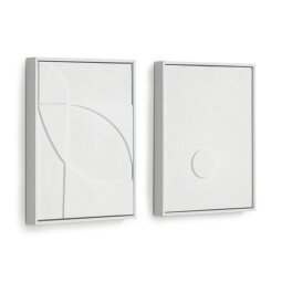 DE_Lot Brunella de 2 tableaux blanc 32 x 42 cm