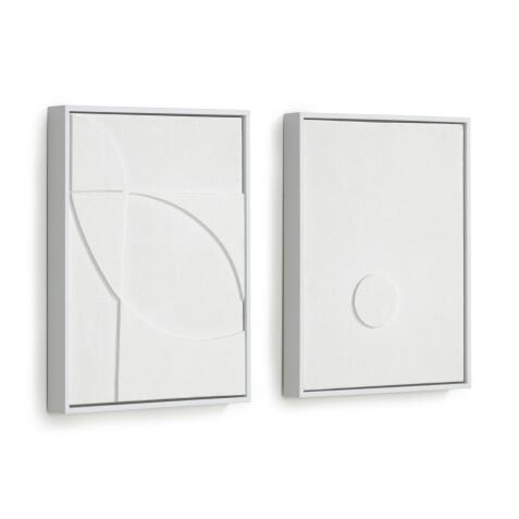 Set Brunella de 2 cuadros blanco 32 x 42 cm