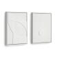 Lot Brunella de 2 tableaux blanc 32 x 42 cm