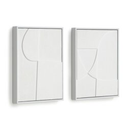 DE_Lot Beija de 2 tableaux blanc 32 x 42 cm