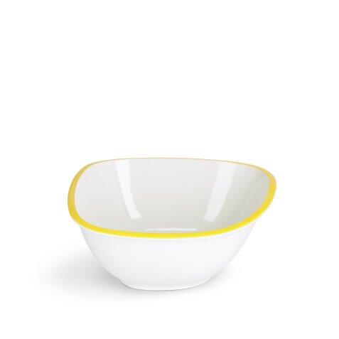 Odalin large porcelain bowl in yellow and white