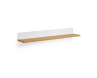 Estante Abilen de chapa de roble y lacado blanco 80 x 15 cm FSC 100%