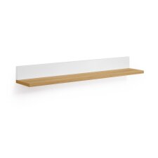 Étagère Abilen en placage de chêne et laqué blanc 80 x 15 cm FSC 100 %