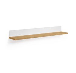 Estante Abilen de chapa de roble y lacado blanco 80 x 15 cm FSC 100%