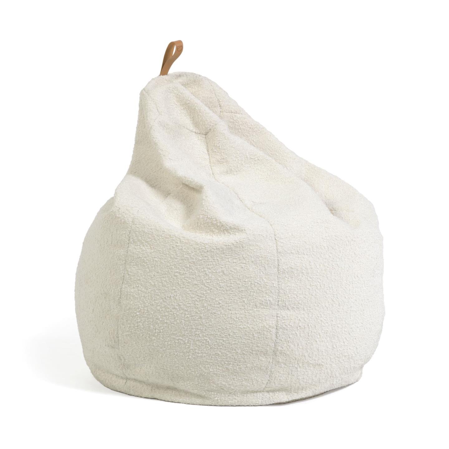 Pouf Vicka effet shearling blanc Ø 70 cm