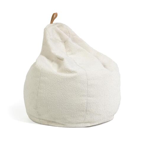 Pouf Vicka effet shearling blanc Ø 70 cm