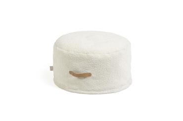 Adara white fleece pouffe Ø 50 cm